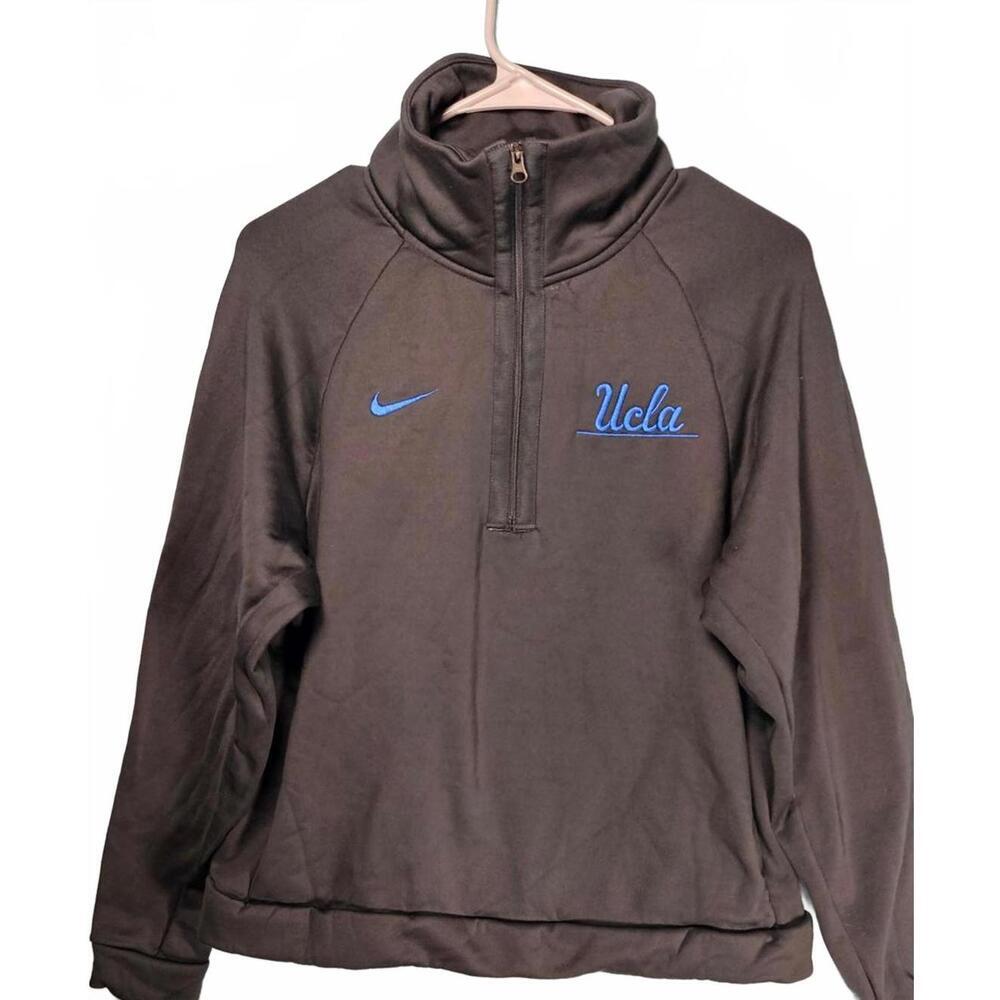 Nike‎ Women's UCLA Half Zip Short Gray Cozy Sweatshirt Size Medium